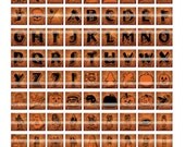 Halloween Scrabble Tiles Black and Orange Printable Unlimited Digital Collage Sheet .75x .83 inches Scrapbooking and Jewelry Making