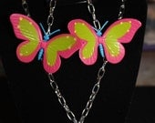 Butterfly necklace & earrings