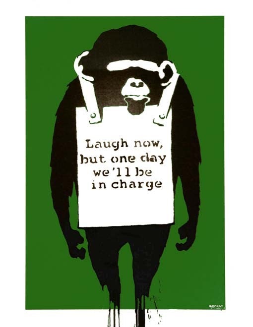 Banksy Custom 18x24 Print / Poster - Monkey Rule Green