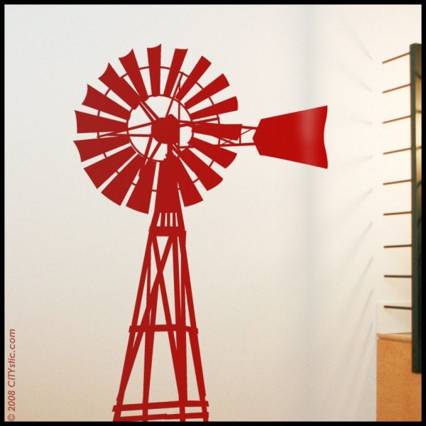 USA Wind mill WALL DECAL Far West Old Windmill in by Citystic