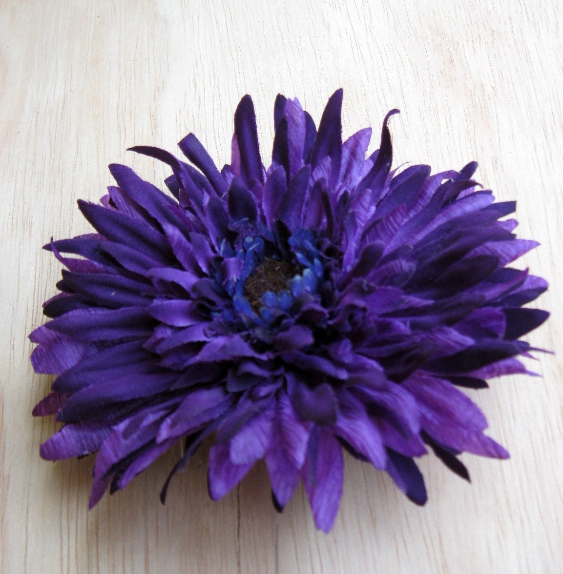 Purple Flower Hair Comb - thejadedlady