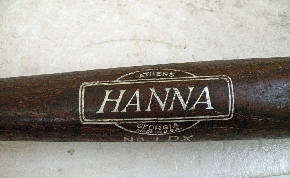 Vintage Hanna Wooden Softball Bat Athens GA by sitandsingvintage