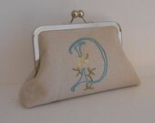 Monogrammed Initial Hand Embroidered Bridesmaid Wedding Clutch