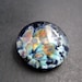 Small Glass Cabochon Golden Fuchsia Lampwork Bead