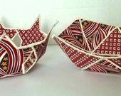 Fabric bowls  stars and stripes, red white and blue