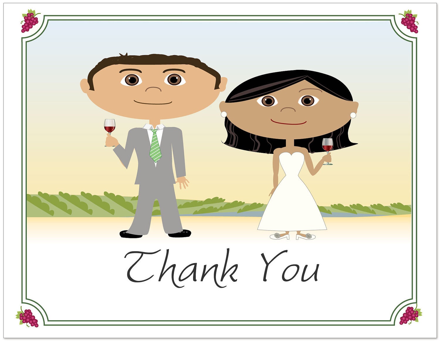 Vineyard Wedding Thank You Notes