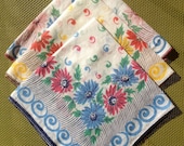 SET of 3 Vintage Floral Handkerchiefs-Great for a bridesmaids' gift.