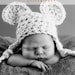 Baby Hats, Newborn Photo Props, Baby Boy Crochet Hats, Newborn Hat, Crocheted Hat, Mouse Hat, Newborn Photography Prop, Crochet Baby Hat