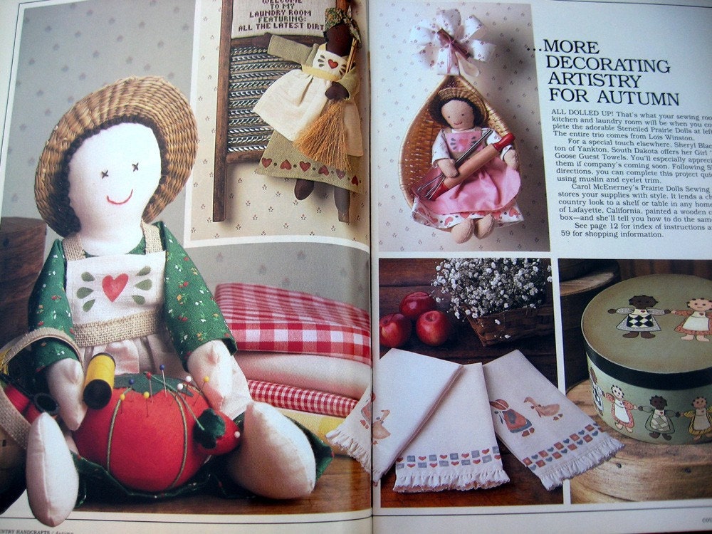 Vintage Autumn 1987 Country Handcrafts Magazine, Dozens of Decorating Ideas for Fall