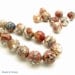 Agate, Brick Red, White, Dark Blue, and Brown, Fired, Round, Faceted, Gemstone Bead, 16mm, Large, 10pcs - ID 987