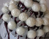 Winter Wedding Favor Cake Pops - 100 white wedding cake pops custom made for your wedding