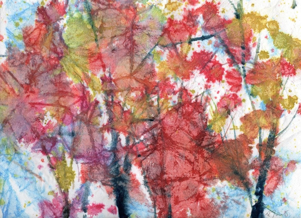 Batik Style/New England Fall-Scape No.7, limited edition of 50 fine art giclee prints