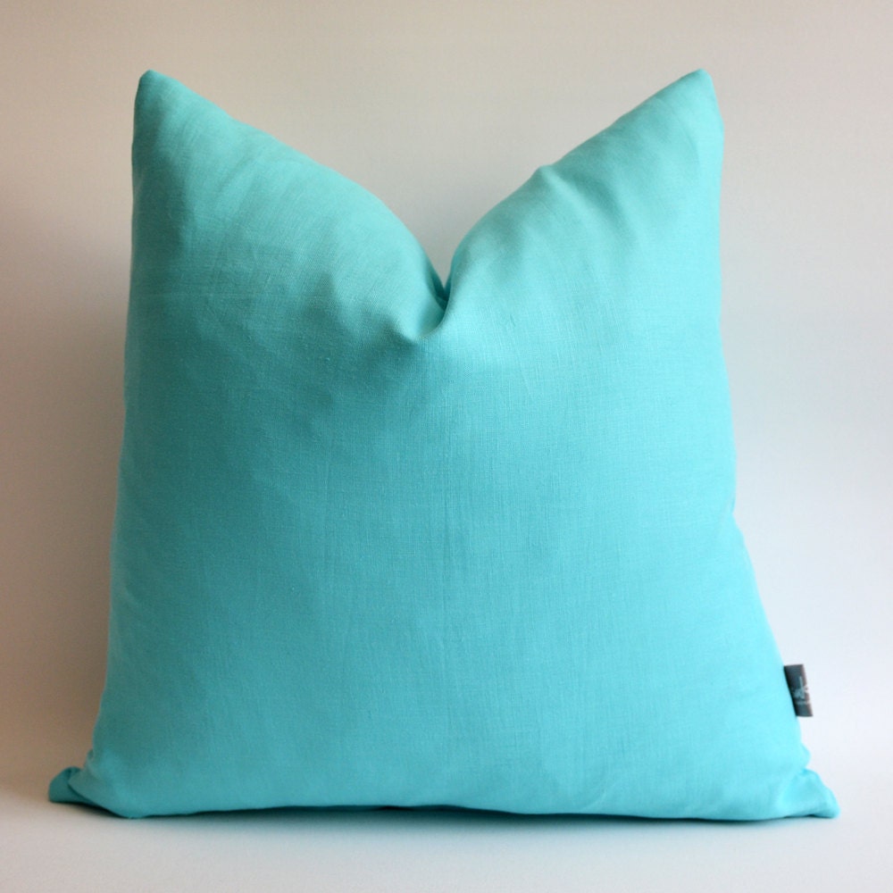 Sukan / 1 Piece Linen pillow cover blue - decorative covers - throw pillows - shams - 20x20 inch