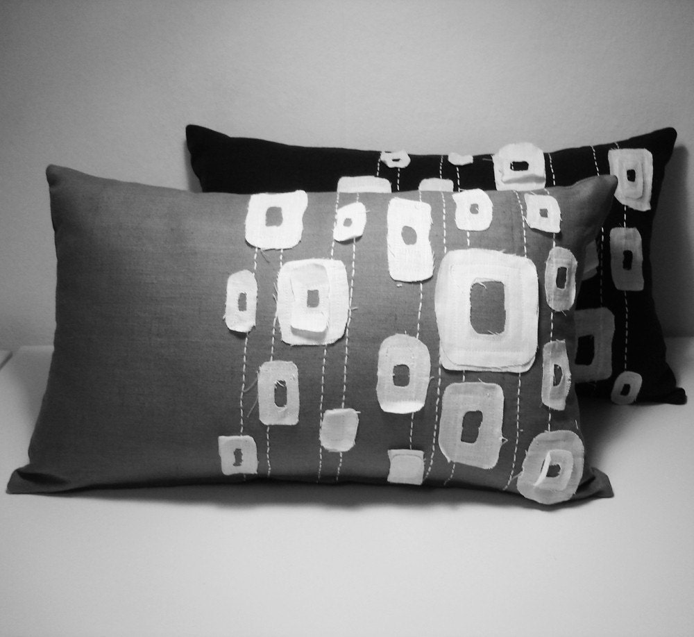 Gray Linen Pillow cover - 12x20