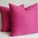 Sukan / 1 Accent Pillows, Decorative Pillows, Valentine Heart Pink Simple Colored Linen Pillow Case(Cover, Slip) - 18x18 inch