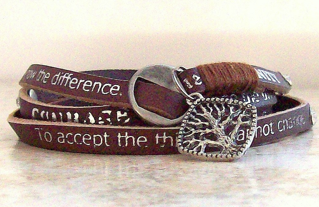 Serenity Prayer Bracelet Brown