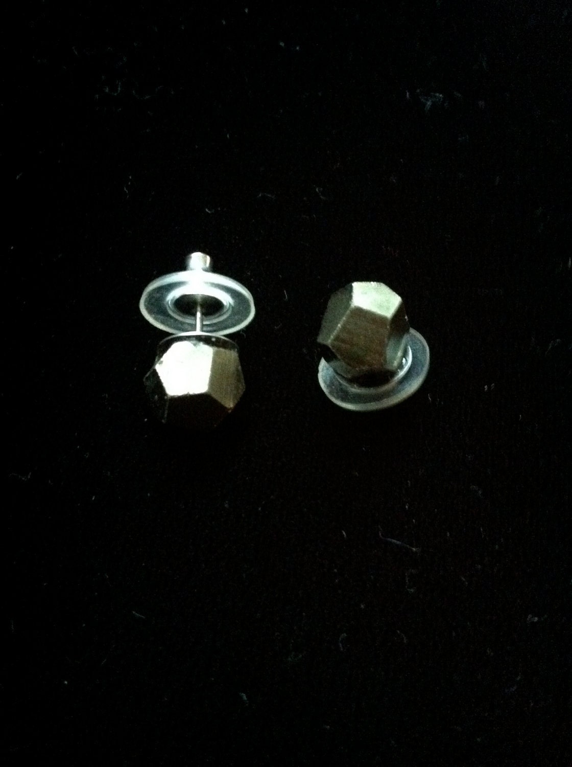 Octagon's the Best Iron Pyrite Earrings- Medium