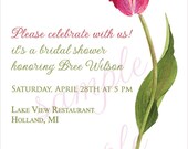 Spring Tulip Bridal Shower Invitation Printable and/or Wedding Invitation