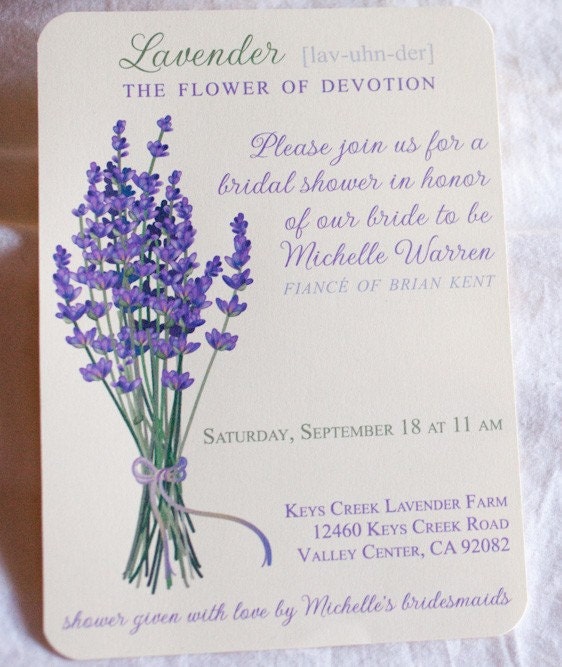 Fresh Picked Lavender Invitation (print at home)
