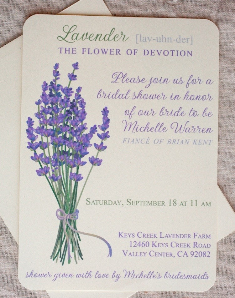 Fresh Picked Lavender Invitation (print at home)