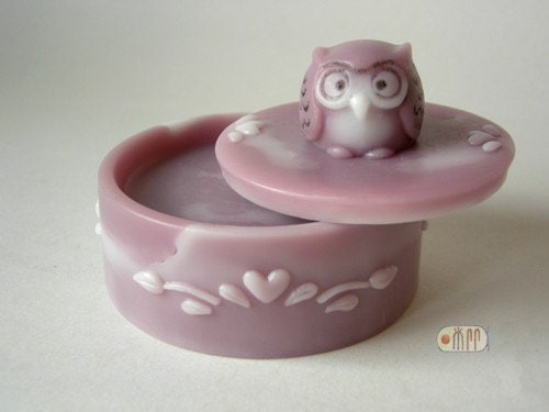 Soap Box with Owl Knob Lid - 2pcs/ set - Silicone Soap Mold ( Soap Republic )