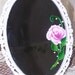 Table Mirror with Hand Painted Pink Rose