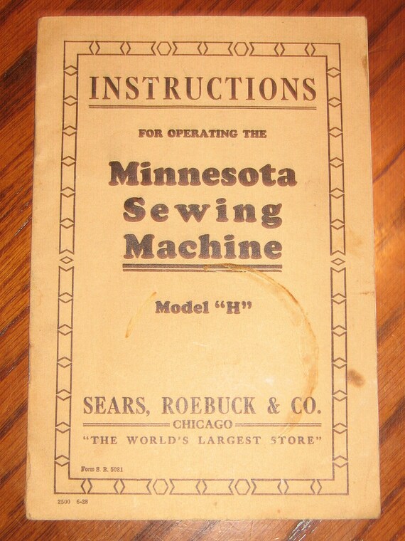 Minnesota Sewing Machine Model H Instruction by YouRSewCrafty
