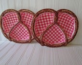 Pair of Vintage Plastic Summertime Pretzel Chip Plates with Dividers