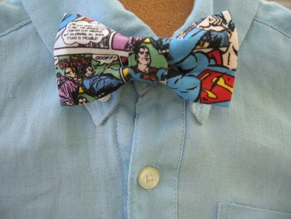 Superman boys clip on bowtie