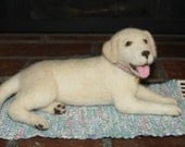 Custom Order Your Dog Felted Wool Sculpture Yellow Labrador Retriever