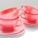 SALE Coral Vintage Tea Cups