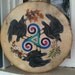 Raven Celtic Triskele Pagan Handpainted Original Bodhran Drum