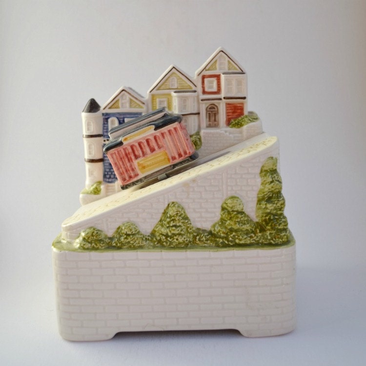 Music box San Francisco trolley car and street sceen Japan