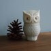 Avon Precious Owl Milk Glass Bird Figurine Decanter