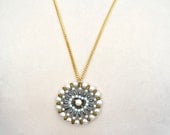Vintage Handmade Necklace / Beaded Pendant / Vintage Beaded Pendant / Handmade Simple Necklace 1970s