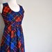 Plaid Dress Maxi Dress / Tartan Bright Dress / Long Tartan Dress / Vintage Plaid Dress / Small Tartan Maxi Dress
