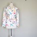 1980s Splash Bright Blouse / Bright Modern Art Look Blouse / Ladies Large Blouse / Work Chic Blouse