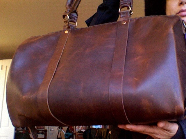 Handmade leather bag - travel bag by Aixa Sobin on Etsy