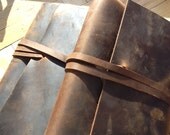 Hand sewn wrap journal - refillable book - hand stitched in NY