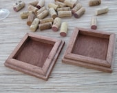 Crafts for Wine Corks - DIY Wood Coasters set of 2 - brown stain on reclaimed wood - save your wine corks