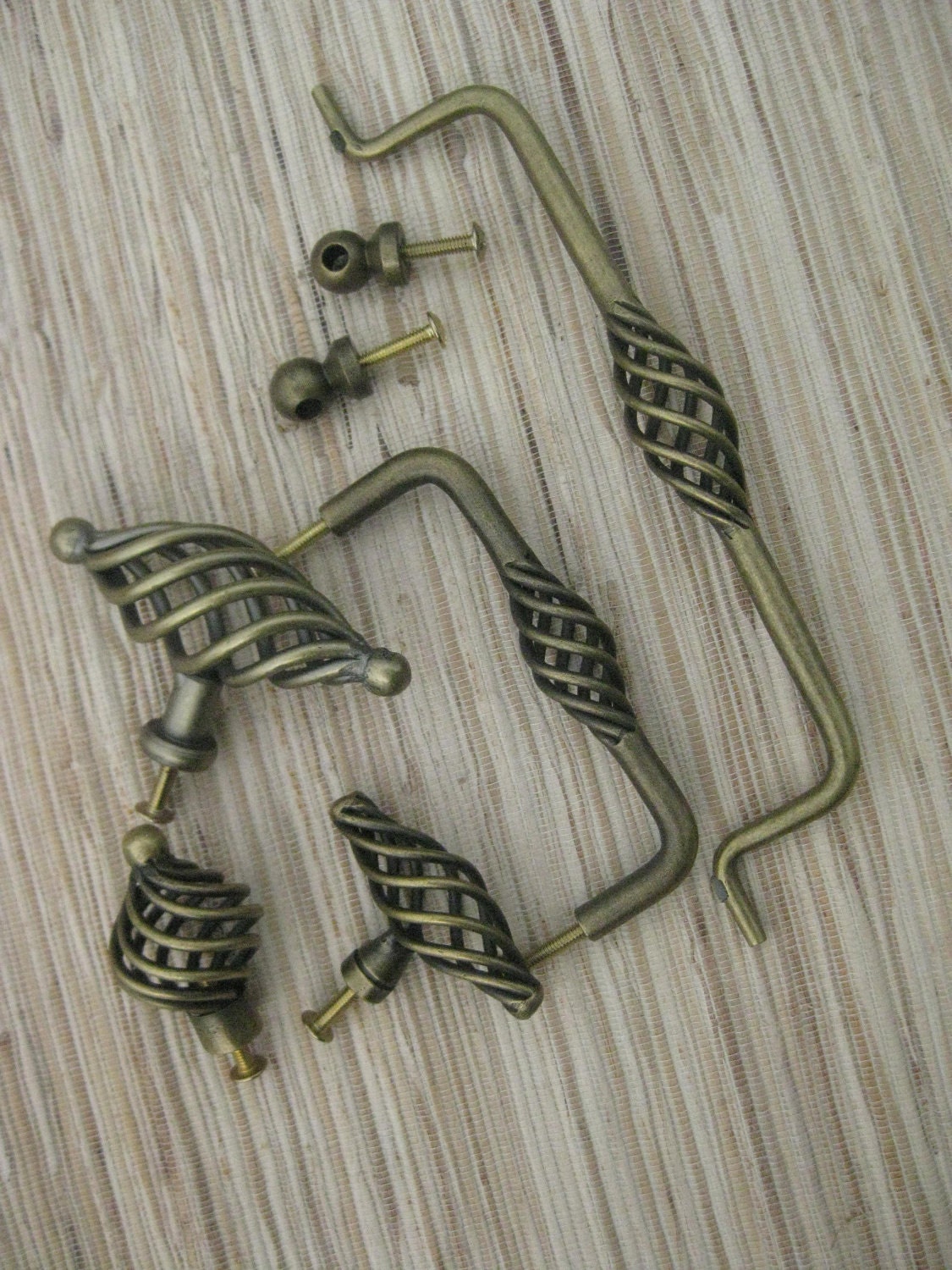 Hardware Reclaimed Bird Cage Antique Brass Hardware, rare restoration hardware, repurpose, recycle, DIY - free shipping