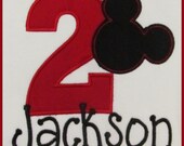 Boys, Long or Short Sleeve, Mickey Mouse, Appliqued Number, Shirt or Onesie, YOU DESIGN, Birthday, Disney Vacation