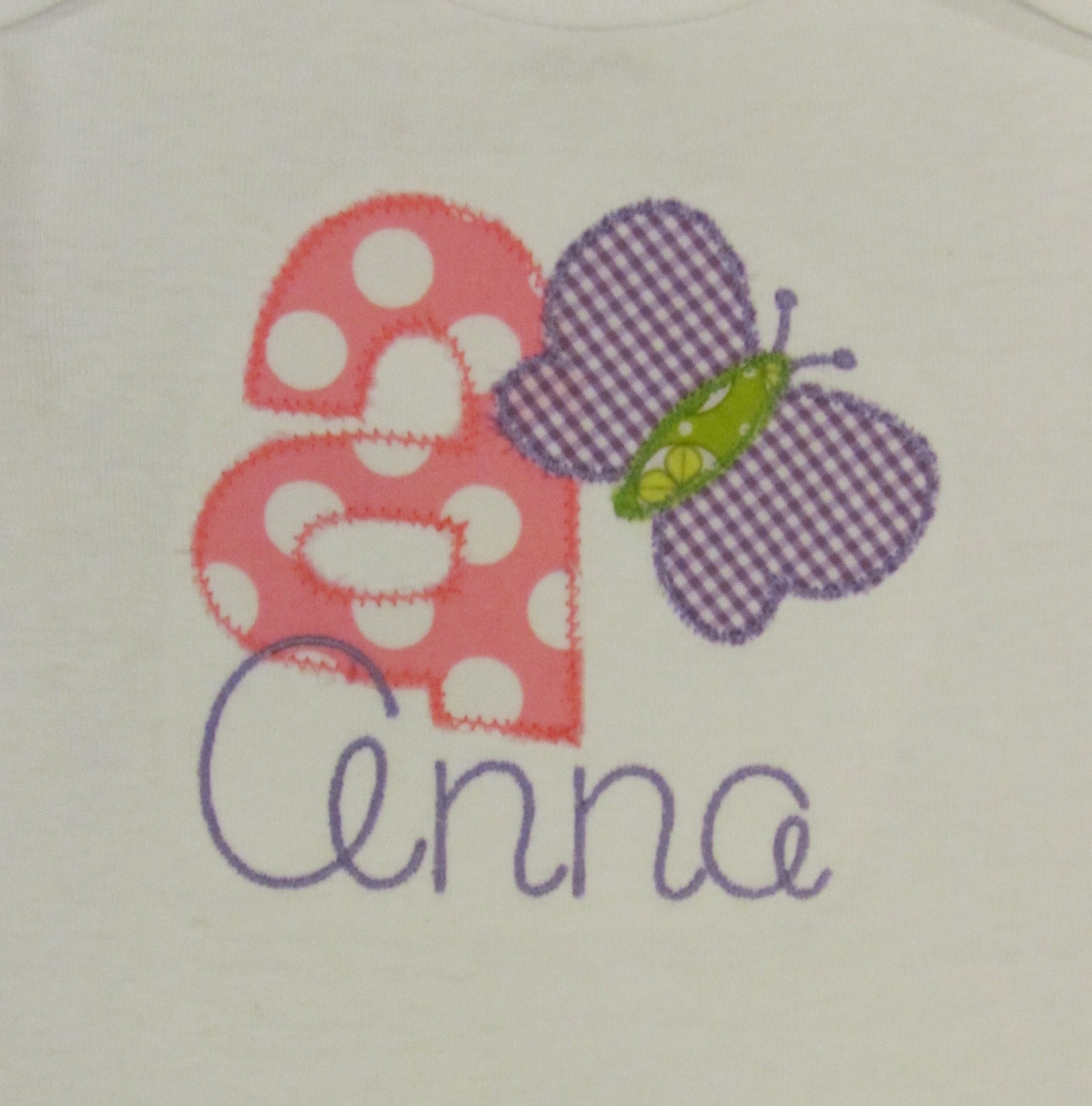 Girls Shirt or Onesie, Appliqued Initial or Number, YOU DESIGN, Monogrammed, Personalized, Butterfly Birthday, Butterfly, Spring, Summer