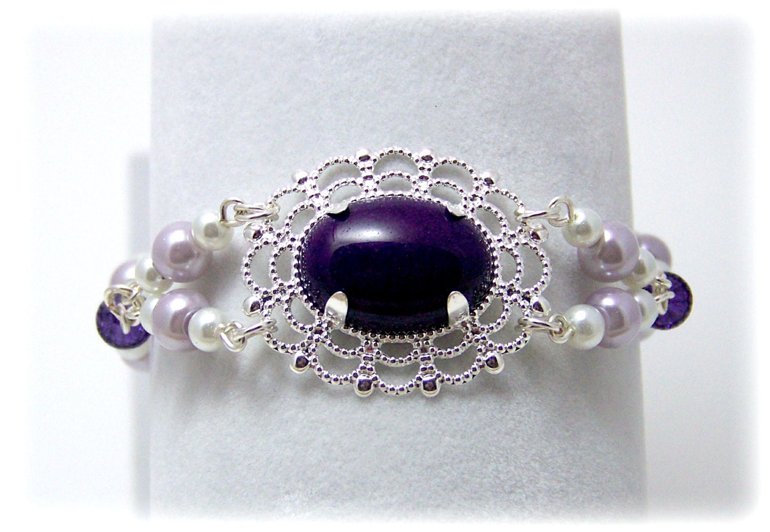 Medieval Bracelet - Medieval Jewelry - "Jade" & Swarovski Crystal Bracelet, Renasissance Jewelry, SCA, Costume Jewelry
