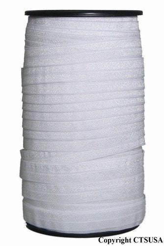 1" White Fold Over Elastic for Cloth Diapers FOE Wholesale 50 yds Roll