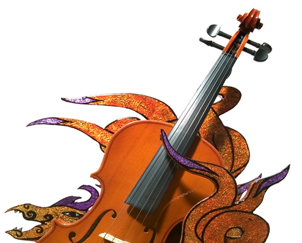 Esmita DECORATIVE VIOLIN HANGER, the look of inlaid glass that frames your instrument while holding but fills the space when playing