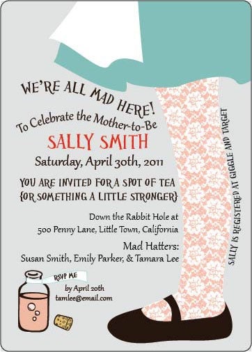 Alice in Wonderland Party Invitation (Legs)