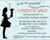 Alice in Wonderland Party Invitation (Doily Cameo)