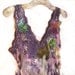 Reserved for Joan Lovely Unique Summer Evening Party SILK TOP Very Feminine Violet Green Lavender Croched Laces,