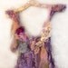 One of a Kind TOP Purple Pink Lavender Violet Creamy Aqua Beautiful Boho Country Hippi Vintage Antique Lace Rose Floral